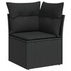 vidaXL Σετ Καναπέ Κήπου 9 pcs Μαύρο Πολυ rattan, βαμμένο ατσάλι