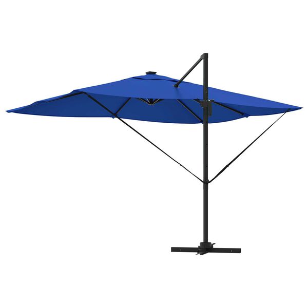 vidaXL Ρώμη Ομπρέλα Βραχίονα με LEDs Azure Μπλε 352x251x265 εκ. Αλουμίνιο