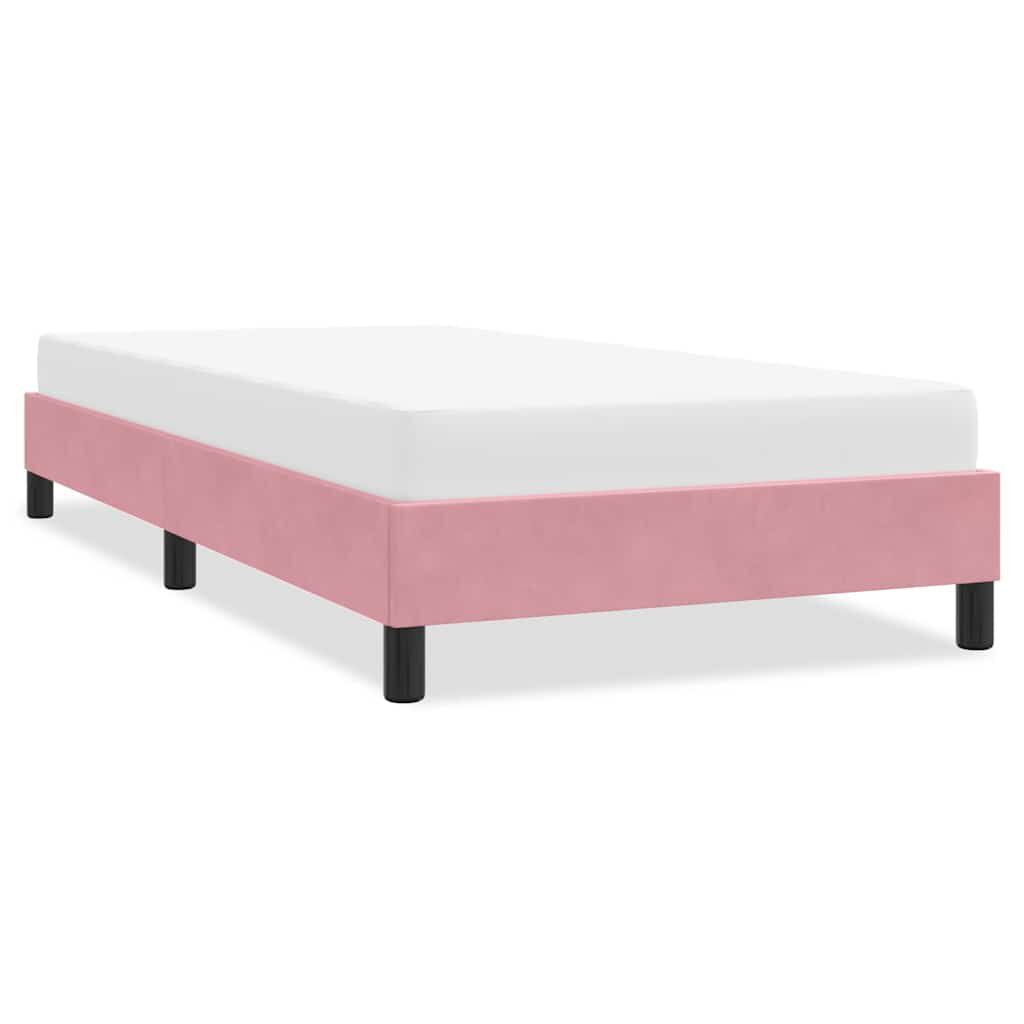 vidaXL Πλαίσιο κρεβατιού χωρίς στρώμα Ροζ 90x220 cm Βελούδινο