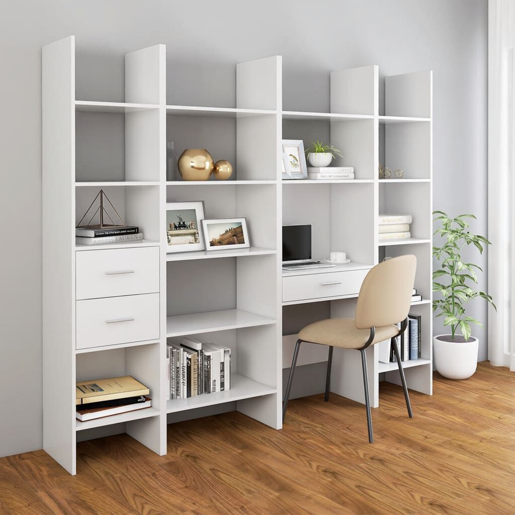 vidaXL Βιβλιοθήκη Λευκή 40 x 35 x 180 εκ. από Επεξ. Ξύλο