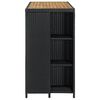 vidaXL Τραπέζι Μπαρ με Ράφια Μαύρο 120x60x110 εκ. από Συνθετικό Ρατάν