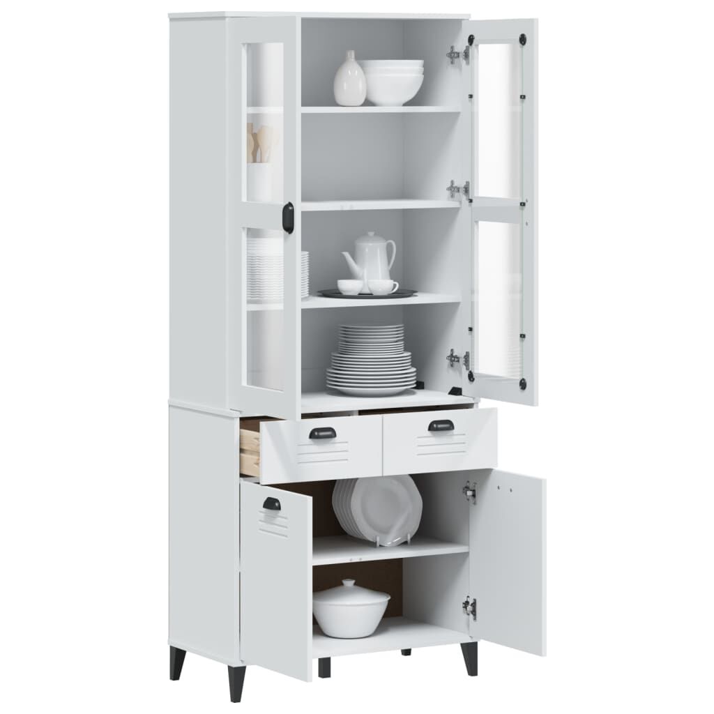 vidaXL Ντουλάπι Ψηλό VIKEN Λευκός 80x40x190 εκ. από Μασίφ Ξύλο Πεύκου