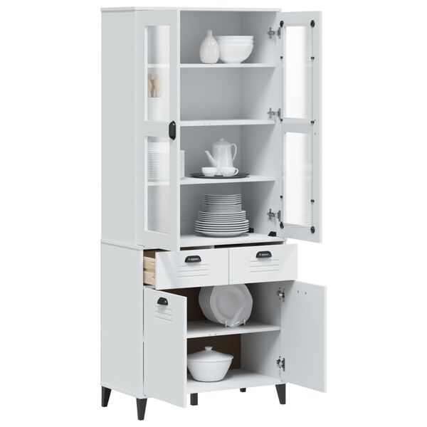 vidaXL Ντουλάπι Ψηλό VIKEN Λευκός 80x40x190 εκ. από Μασίφ Ξύλο Πεύκου