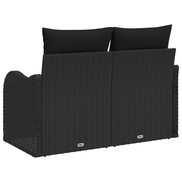 vidaXL Καναπές Κήπου με μαξιλάρι Μαύρο 121 x 62 x 69εκ συνθετικό ρατάν