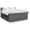 vidaXL Κρεβάτι Boxspring με Στρώμα Σκούρο Γκρι 180x200 εκ Υφασμάτιν