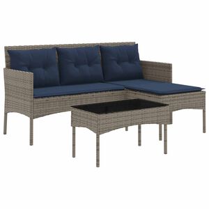 vidaXL &Sigma;&epsilon;&tau; &Kappa;&alpha;&nu;&alpha;&pi;έ &Kappa;ή&pi;&omicron;&upsilon; 2 pcs &Gamma;&kappa;&rho;&iota; &kappa;&alpha;&iota; Navy Blue &sigma;&upsilon;&nu;&theta;&epsilon;&tau;&iota;&kappa;ό &rho;&alpha;&tau;ά&nu;