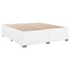 vidaXL Κρεβάτι Boxspring με Στρώμα Λευκό 200x200 εκ. Συνθετικό Δέρμα