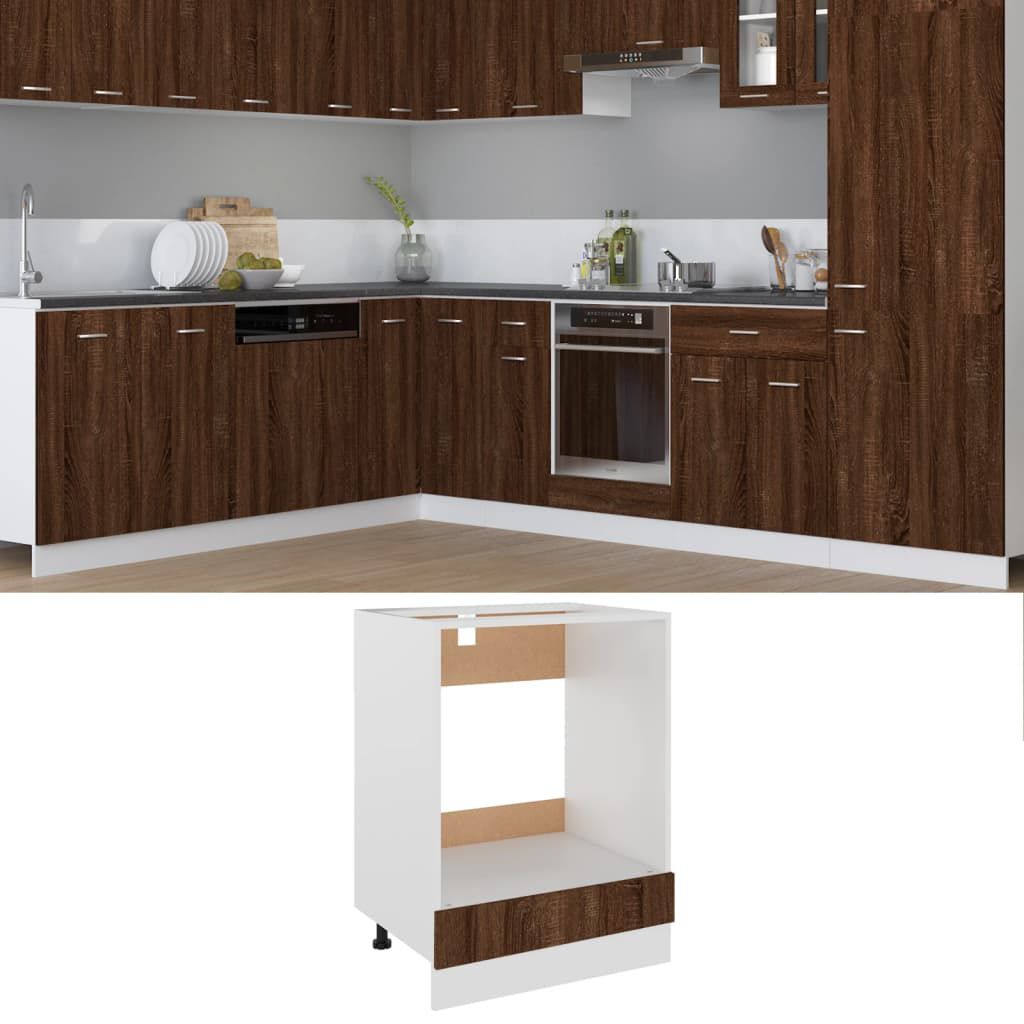 vidaXL Ντουλάπι Φούρνου Riga Καφέ Δρυς 60x46x81,5 εκ. Επεξεργ. Ξύλο