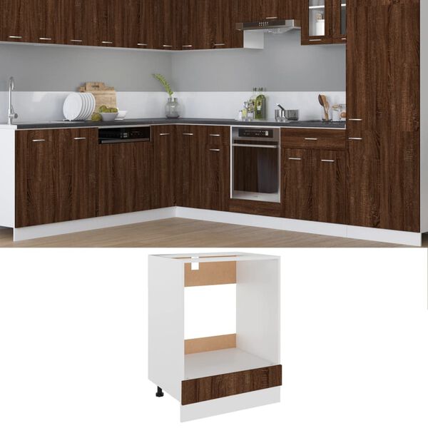 vidaXL Ντουλάπι Φούρνου Lyon Καφέ Δρυς 60x46x81,5 εκ. Επεξεργ. Ξύλο