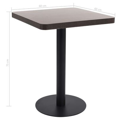 vidaXL Τραπέζι Bistro Σκούρο Καφέ 60 x 60 εκ. από MDF