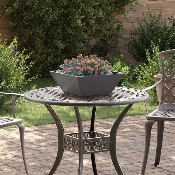 vidaXL Γλάστρα Κήπου 5 pcs Μαύρο 40 x 40 x 15 cm Ατσάλι