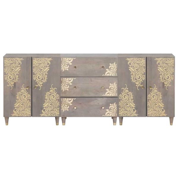 vidaXL Σετ Επίπλων Μπάνιου 3 pcs Γκρι και Χρυσό 180 x 33 x 75 εκ.