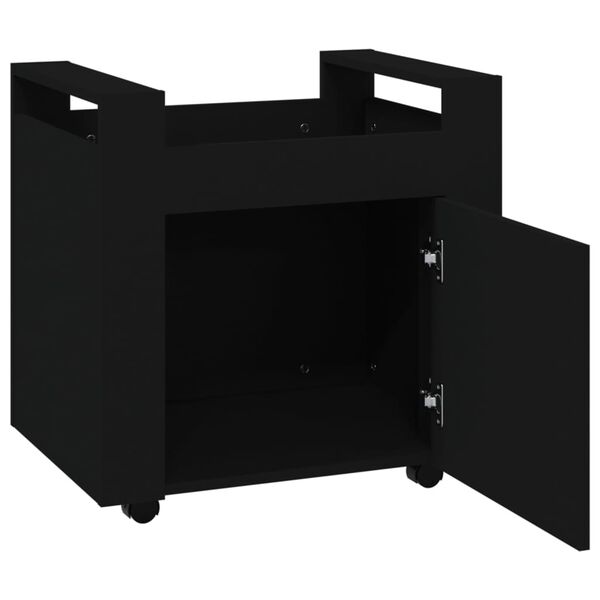 vidaXL Τρόλεϊ Γραφείου Μαύρο 60 x 45 x 60 εκ. από Επεξεργασμένο Ξύλο
