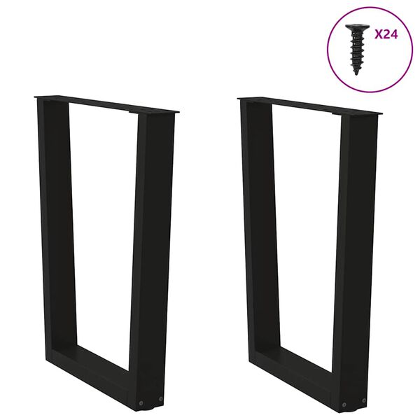 vidaXL Πόδια Τραπεζαρίας Σχήματος V 2 τεμ. Μαύρο 60x(72-73,3) εκ. Ατσάλι