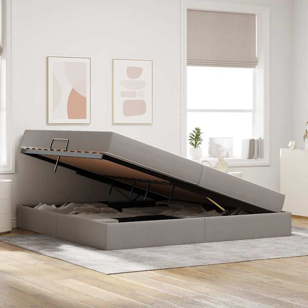 vidaXL &Kappa;&rho;&epsilon;&beta;ά&tau;&iota; &mu;&epsilon; &alpha;&pi;&omicron;&theta;&eta;&kappa;&epsilon;&upsilon;&tau;&iota;&kappa;ό &chi;ώ&rho;&omicron; &kappa;&alpha;&iota; &sigma;&tau;&rho;ώ&mu;&alpha; Taupe 200 x 200 cm