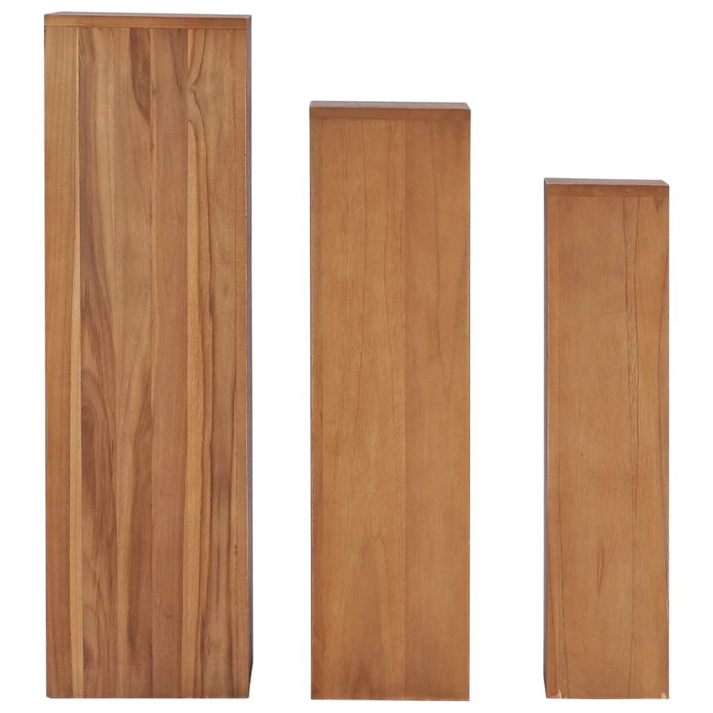 vidaXL Σετ Ανθοστήλες 3 Τεμαχίων από Μασίφ Ξύλο Teak