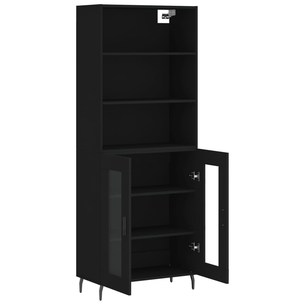 vidaXL Ντουλάπι Μαύρο 69,5x34x180 εκ. από Επεξεργασμένο Ξύλο