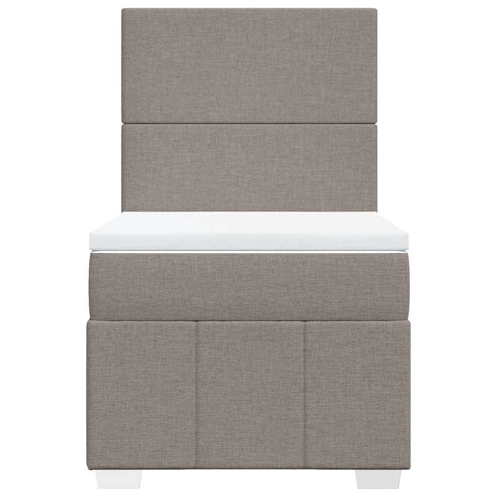 vidaXL Κρεβάτι Boxspring με Στρώμα Taupe 80x200 εκ. Υφασμάτινο