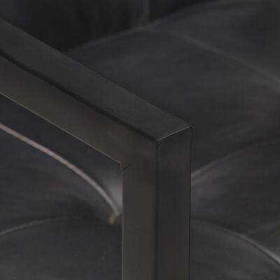 vidaXL Καρέκλες Τραπεζαρίας «Πρόβολος» 6 τεμ. Μαύρες από Γνήσιο Δέρμα