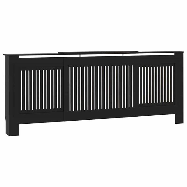 vidaXL Καπάκι Καλοριφέρ 2 pcs Μαύρο (142-205) x 20.5 x 81.5 εκ.