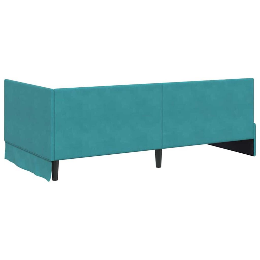 vidaXL Κρεβάτι Γωνίας με στρώμα Τιρκουάζ 90 x 200 cm Βελούδο