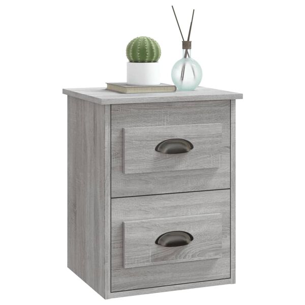 vidaXL Κομοδίνο Επιτοίχιο Γκρι Sonoma 41,5x36x53 εκ.