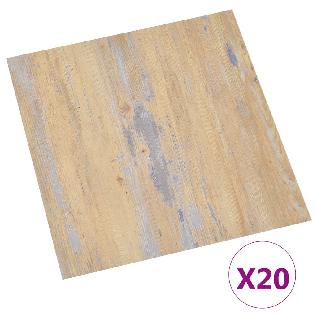 vidaXL Δάπεδο Αυτοκόλλητο Καφέ 20 Τεμαχίων 1,86 μ² από PVC
