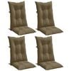 vidaXL Μαξιλάρια Καρέκλας Κήπου Πλάτη 4τεμ Taupe 120x50x7 εκ. Ύφασμα