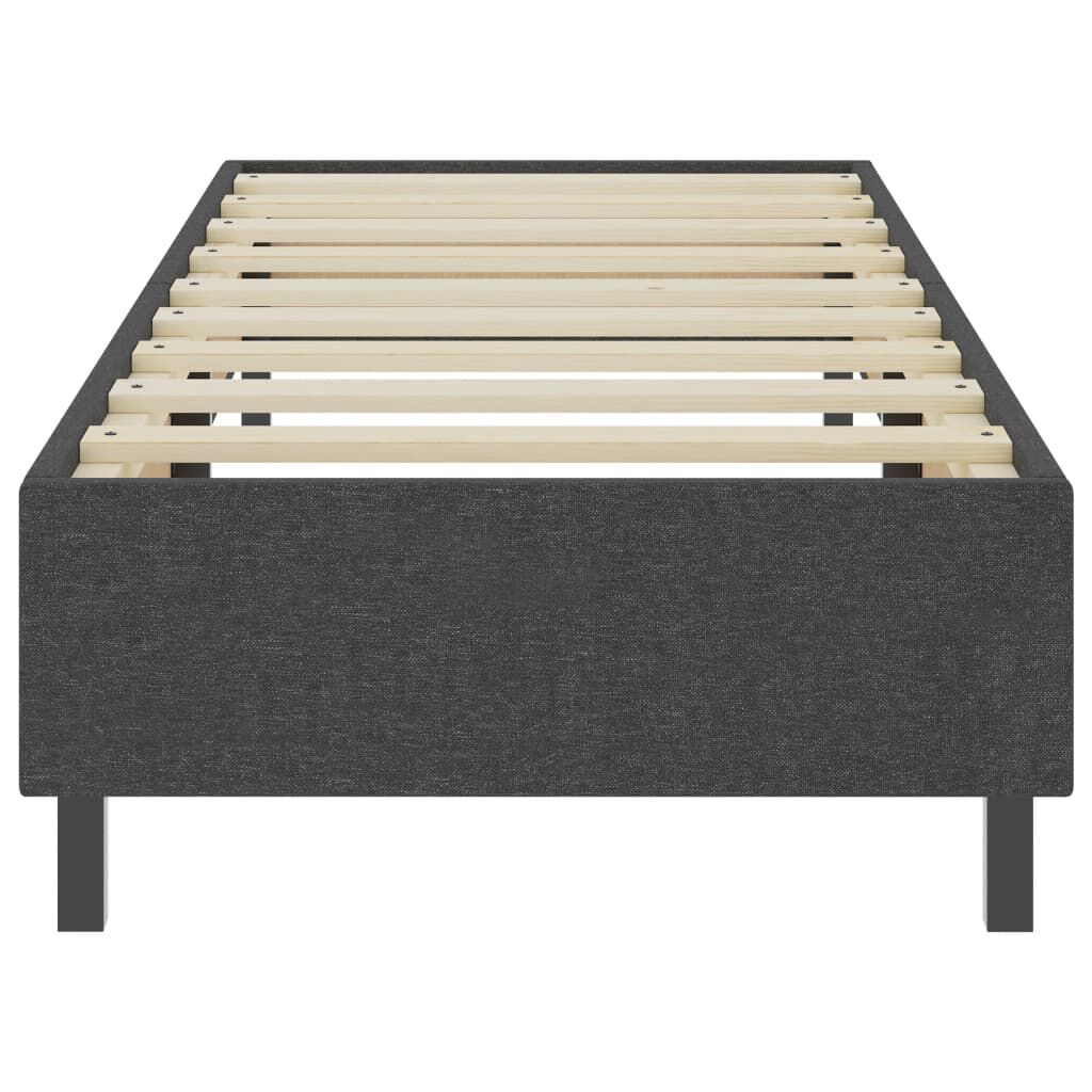 vidaXL Κρεβάτι Boxspring Σκούρο Γκρι 90 x 200 εκ. Υφασμάτινο