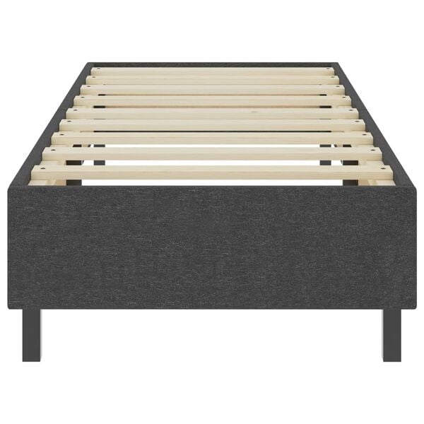 vidaXL Κρεβάτι Boxspring Σκούρο Γκρι 90 x 200 εκ. Υφασμάτινο