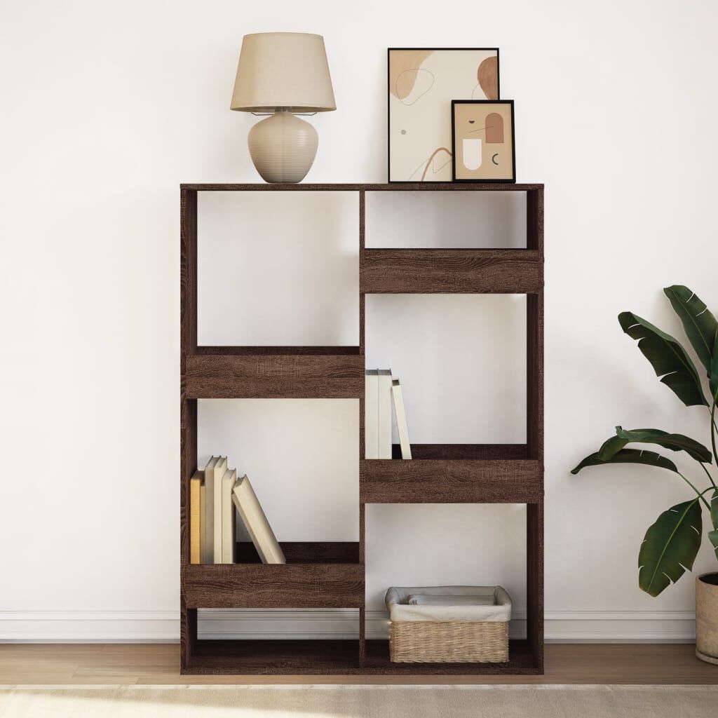 vidaXL Βιβλιοθήκη Καφέ Δρυς 100x33x135 εκ. από Επεξεργασμένο Ξύλο