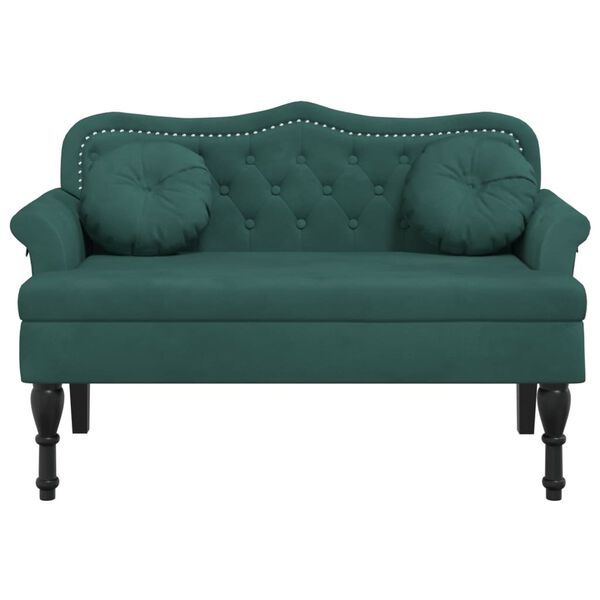 vidaXL Παγκάκι Σκούρο Πράσινο 120,5 x 65 x 75 εκ. με Μαξιλάρια