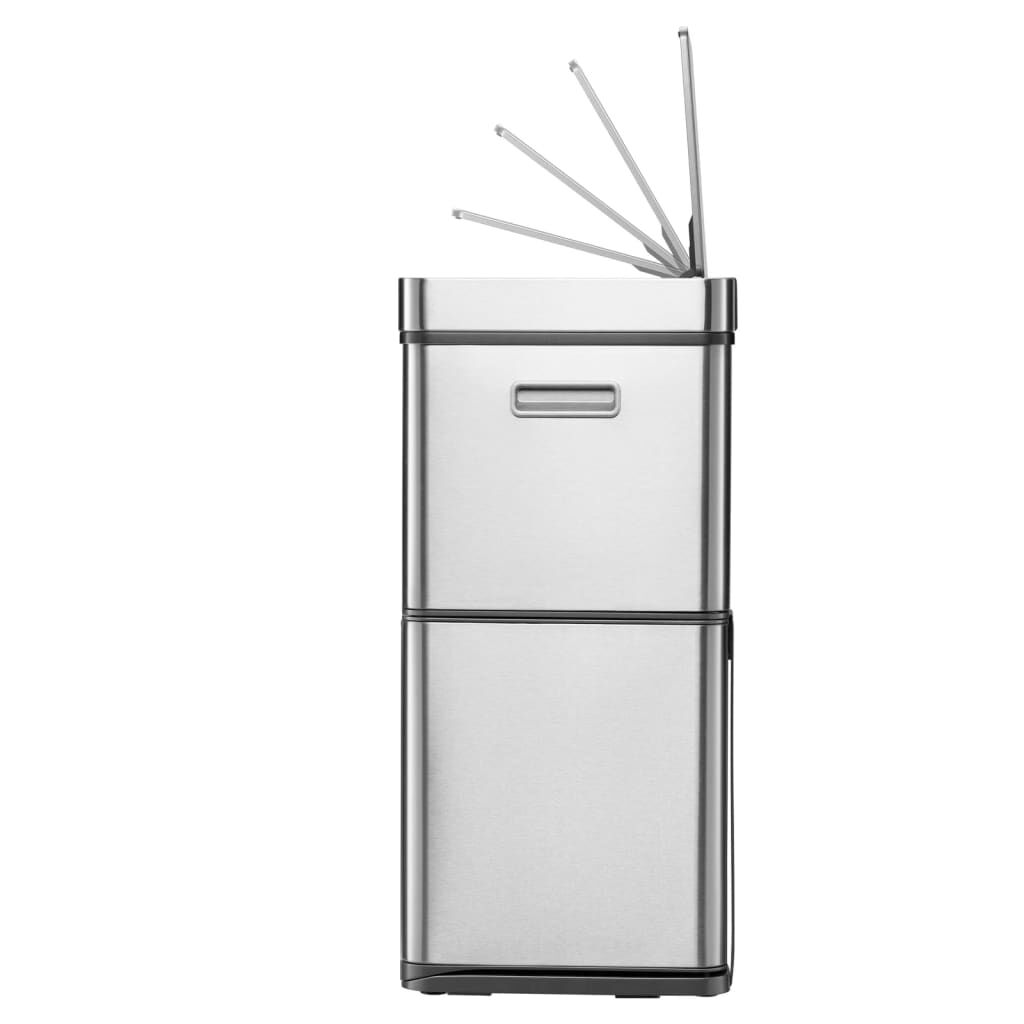 EKO Κάδος με Αισθητήρα Mirage Plus Ματ Ασημί 1x30 Λίτρα + 2x15 Λίτρα