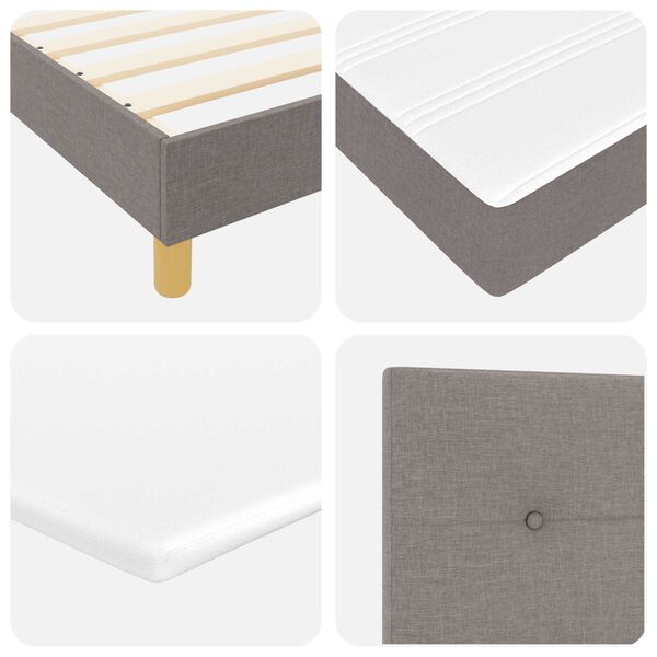 vidaXL Κρεβάτι Box Spring με Στρώμα & LED Ταπάζ 120x200 εκ. Ύφασμα