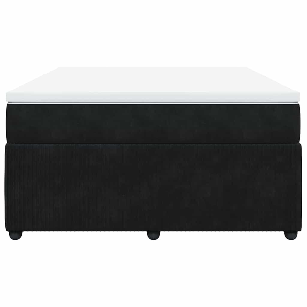 vidaXL Κρεβάτι Boxspring με Στρώμα Μαύρο 160x200 εκ. Βελούδινο
