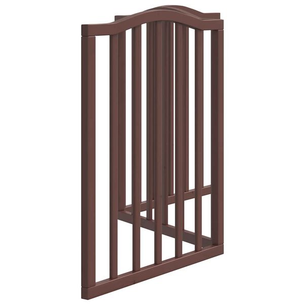 vidaXL Πύλη σκύλου πτυσσόμενη 3 πάνελ καφέ δρυς 150 cm ξύλο λεύκας
