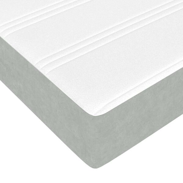 vidaXL Κρεβάτι box spring με στρώμα Ανοιχτό γκρι 120 x 190 cm Βελούδο