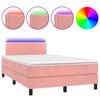 vidaXL &Kappa;&rho;&epsilon;&beta;ά&tau;&iota; Boxspring &mu;&epsilon; &Sigma;&tau;&rho;ώ&mu;&alpha; & LED &Rho;&omicron;&zeta; 120x200 &epsilon;&kappa;. &Beta;&epsilon;&lambda;&omicron;ύ&delta;&iota;&nu;&omicron;