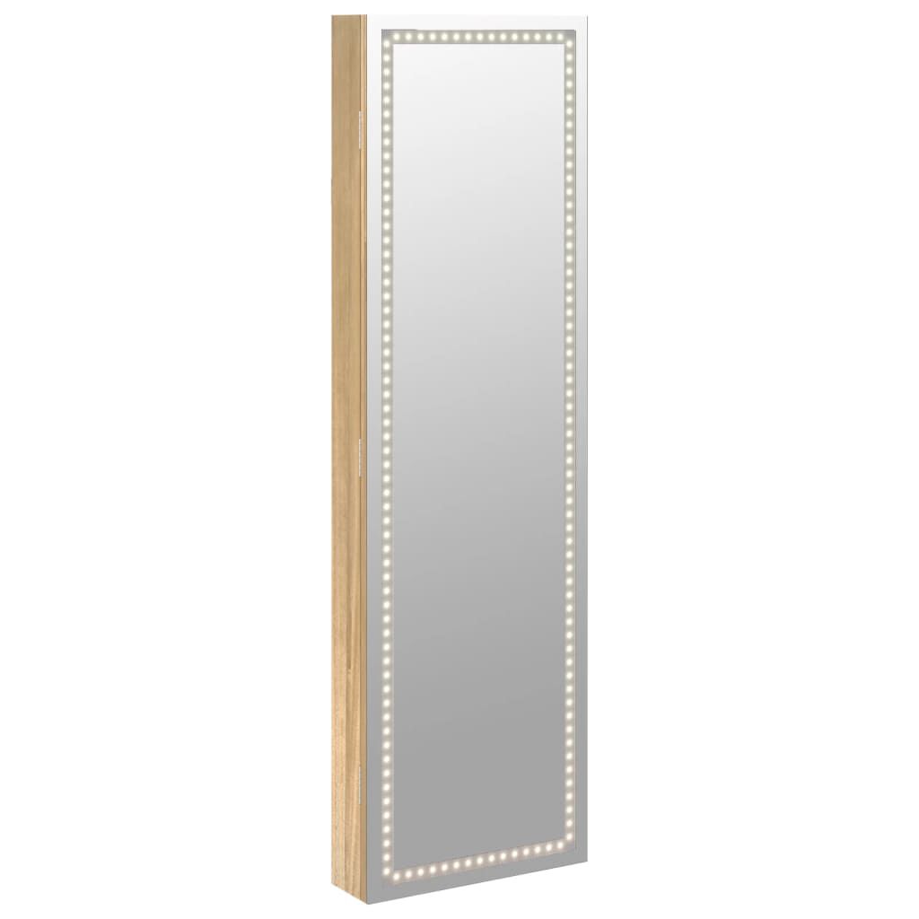 vidaXL Έπιπλο Κοσμημάτων με Καθρέφτη/LED Φώτα Επιτοίχιο