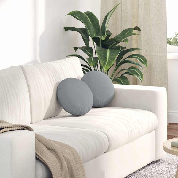 vidaXL Μαξιλάρια καθισμάτων 2 pcs Ανοιχτό γκρι Ø30 x 13 εκ ύφασμα