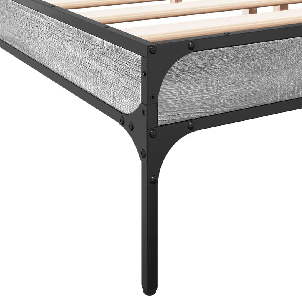 vidaXL Πλαίσιο Κρεβατιού Γκρι Sonoma 180x200 εκ. Επεξ. Ξύλο & Μέταλλο