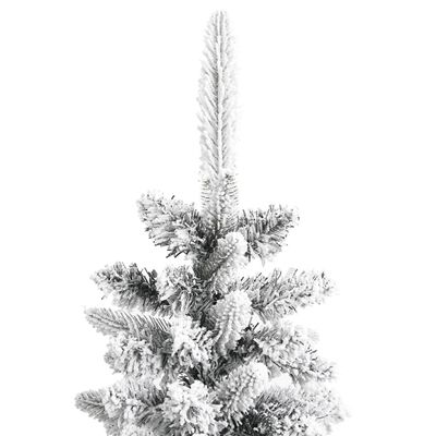 vidaXL Χριστουγεννιάτικο Δέντρο Τεχνητό Slim με Χιόνι 120 εκ. PVC & PE