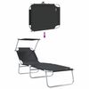 vidaXL Ξαπλώστρα 2-πρόσωπο 2 pcs Μαύρο 58 x 188 x 77 εκ. ύφασμα