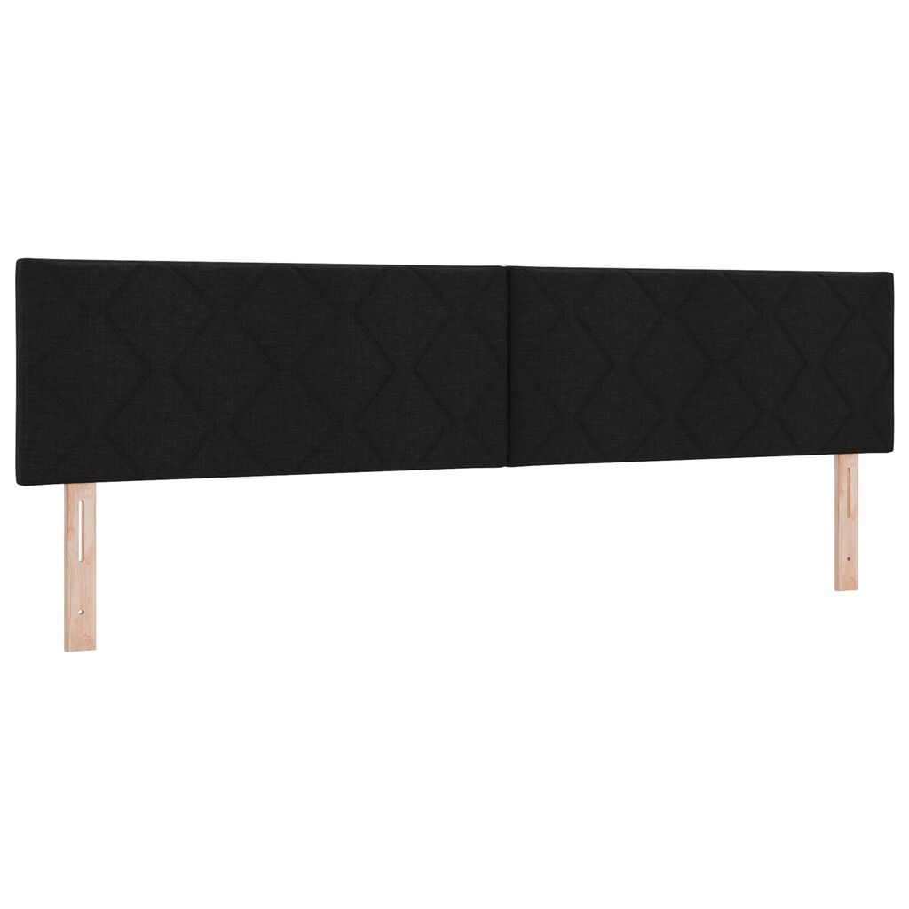 vidaXL Box Spring Κρεβάτι με Στρώμα & LED Μαύρο 200x200 εκ Ύφασμα