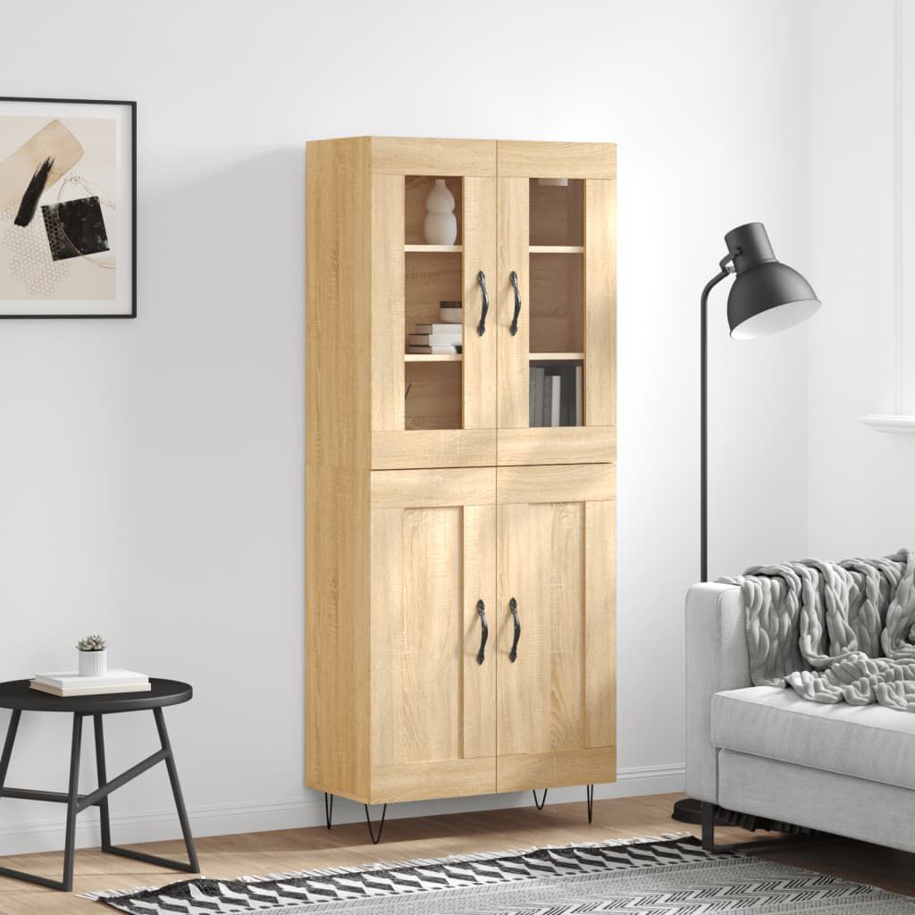 vidaXL Ντουλάπι Sonoma δρυς 69,5 x 34 x 180 εκ. από Επεξεργασμένο Ξύλο
