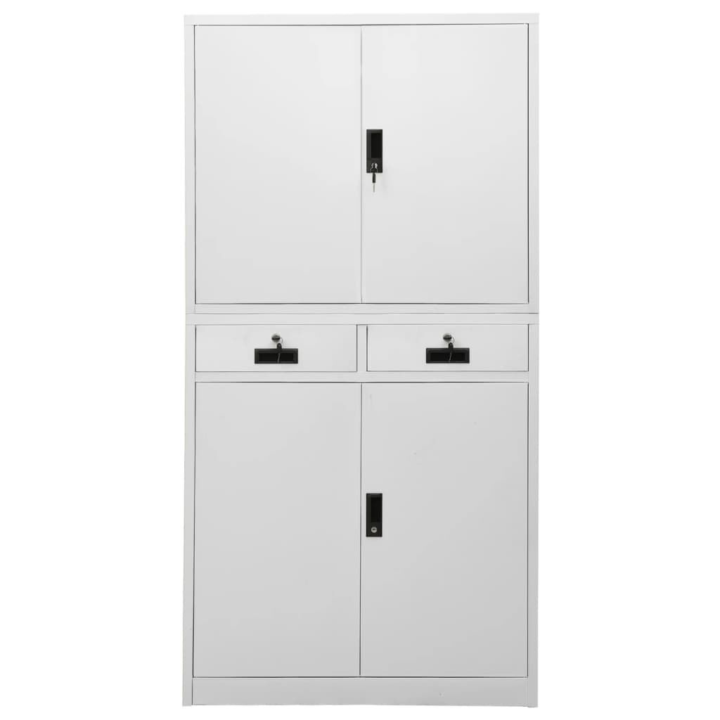vidaXL Ντουλάπα Γραφείου Ανοιχτό Γκρι 90 x 40 x 180 εκ. Ατσάλινη