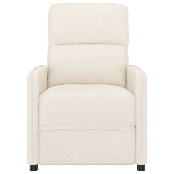 vidaXL Πολυθρόνα Μασάζ Ηλεκτρική Μπεζ από Ύφασμα Μικροϊνών