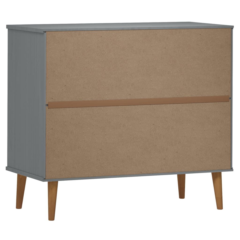 vidaXL Ντουλάπι MOLDE Γκρι 90x40x80 εκ. από Μασίφ Ξύλο Πεύκου