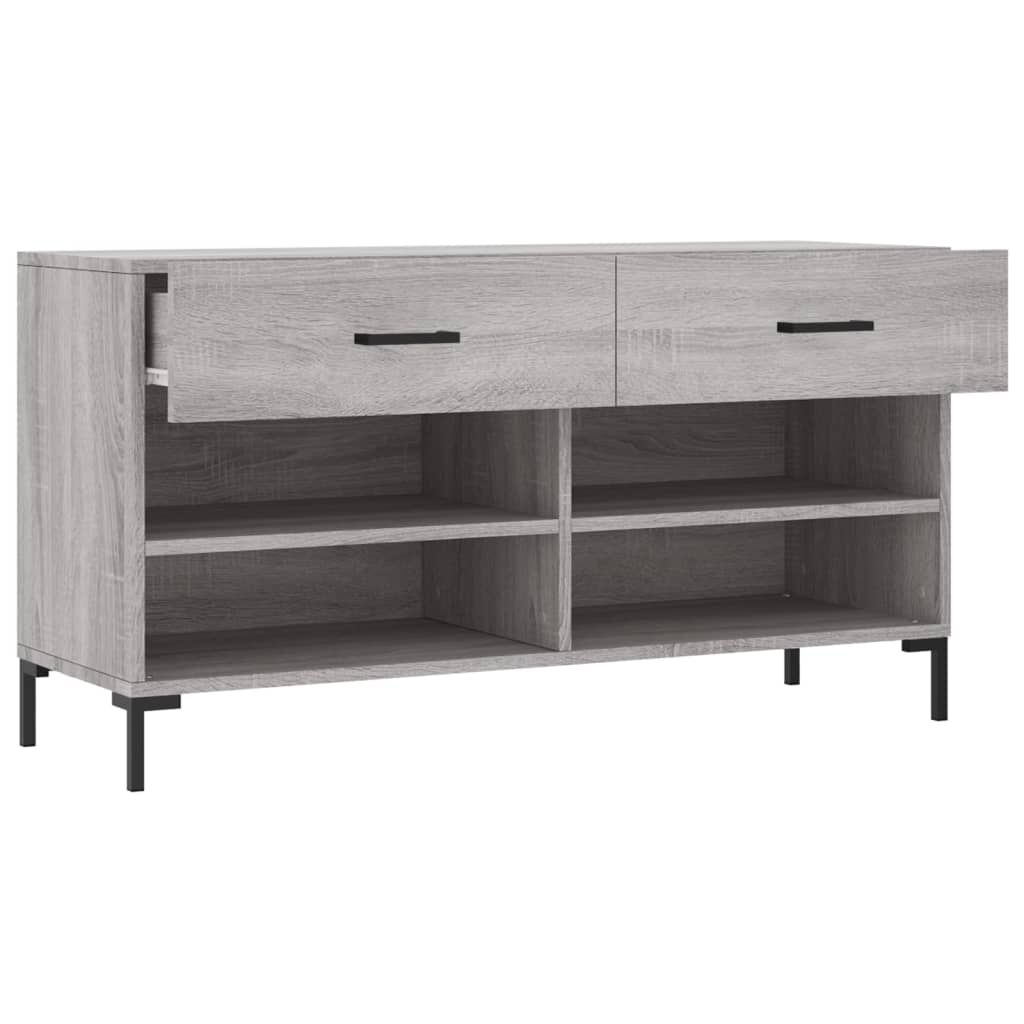 vidaXL Παπουτσοθήκη Γκρι Sonoma 102x35x55 εκ. από Επεξεργασμένο Ξύλο