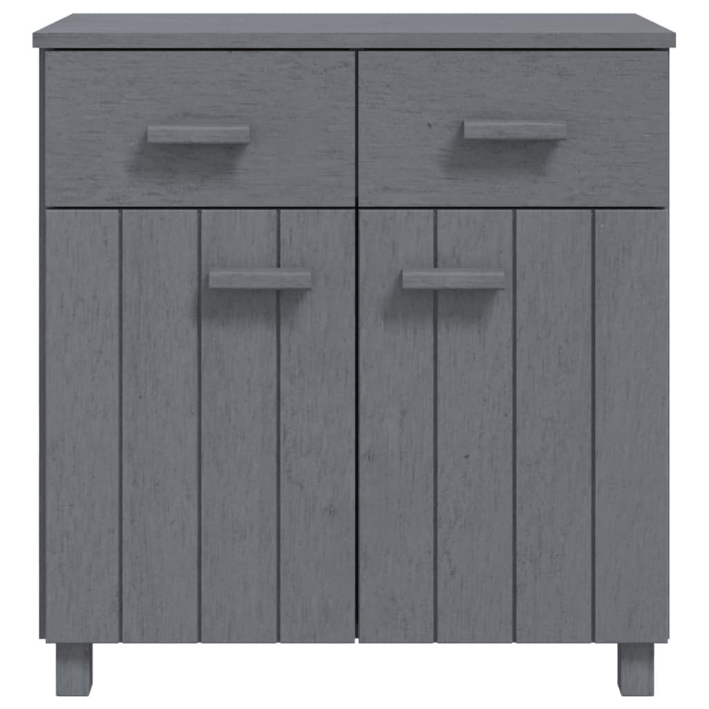 vidaXL Ντουλάπι Αποθήκευσης Σκούρο Γκρι 79x40x80 εκ. Μασίφ Ξύλο Πεύκου